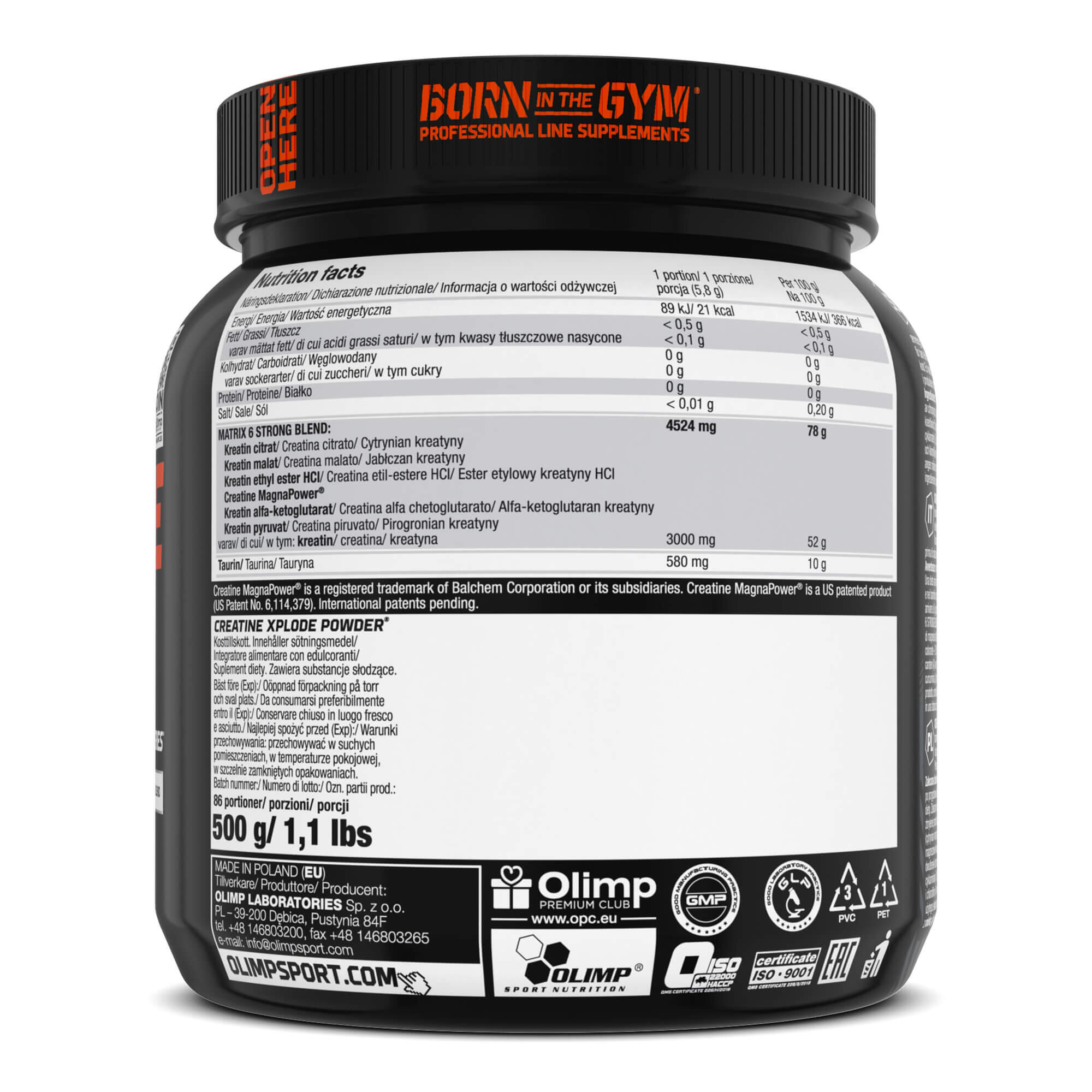 Creatine XPLODE OLIMP 500 g Grejpfrut 3/4