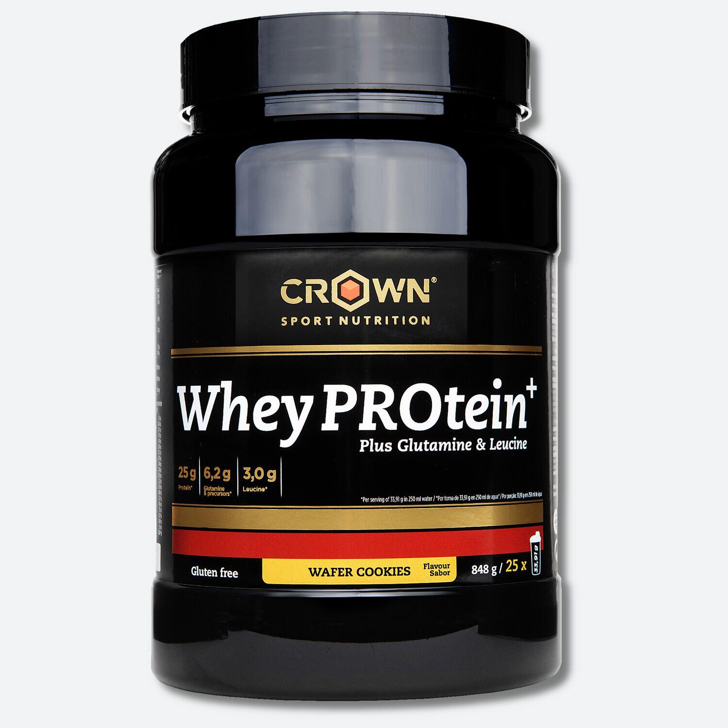 CROWN SPORT NUTRITION Lata com 848g de concentrado de soro de leite ‘Whey PROtein+‘ Wafer cookies