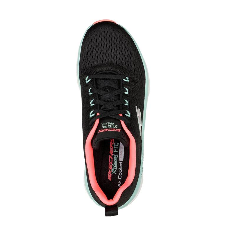 Zapatillas Deportivas Caminar de Mujer Skechers 149368_BKMN Negras con Cordones