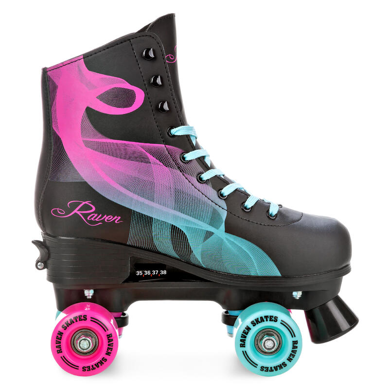 Patins de 4 rodas clássicos ajustável Raven Serena Menta/Pink