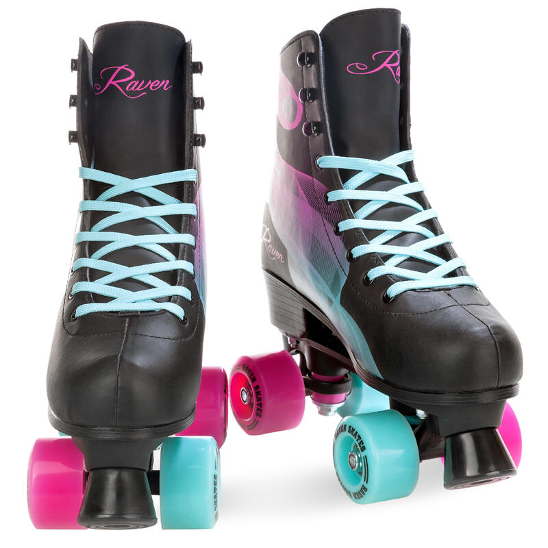 Patins de 4 rodas clássicos ajustável Raven Serena Menta/Pink