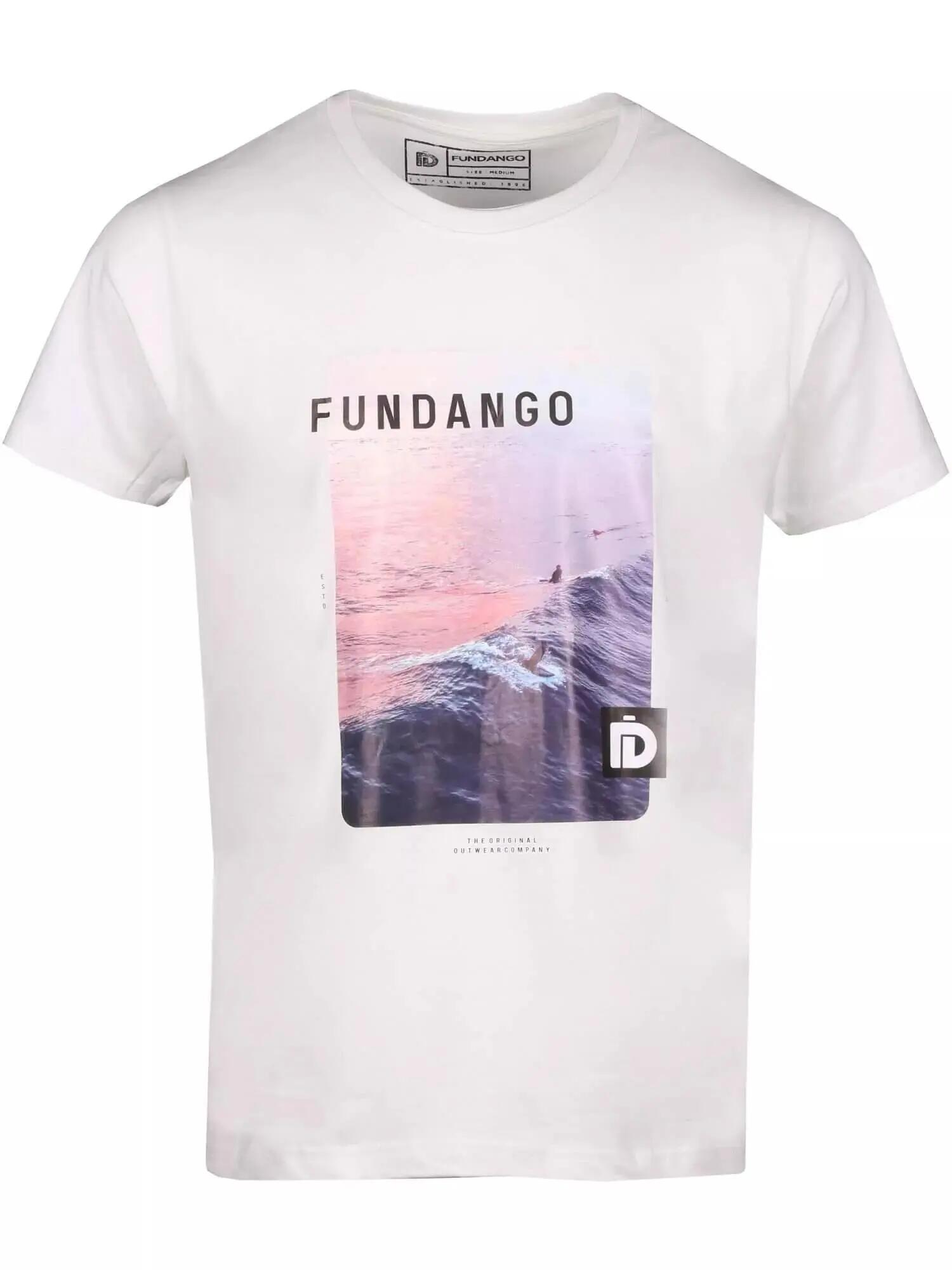 Tricou FUNDANGO Basic T Logo-8 T-shirt, Alb, Barbati 5/7