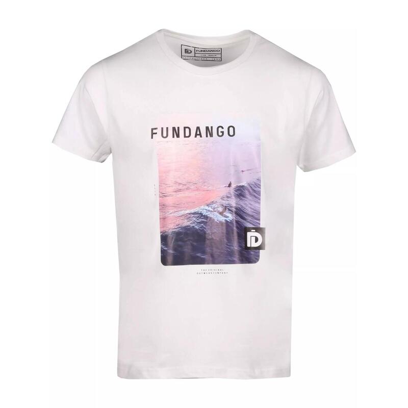 Tricou FUNDANGO Basic T Logo-8 T-shirt, Alb, Barbati