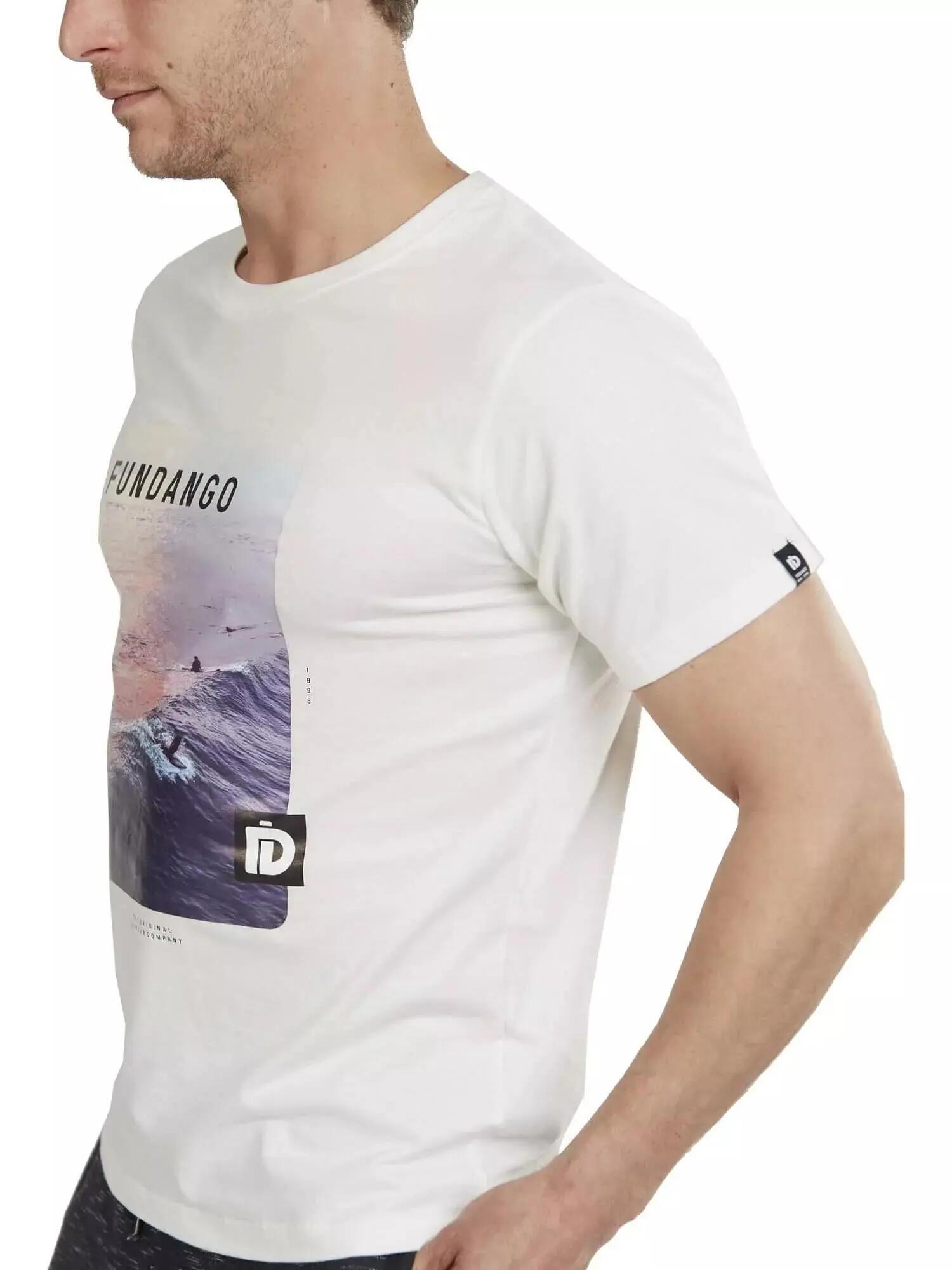 Tricou FUNDANGO Basic T Logo-8 T-shirt, Alb, Barbati 2/7