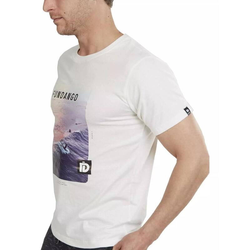 Tricou FUNDANGO Basic T Logo-8 T-shirt, Alb, Barbati