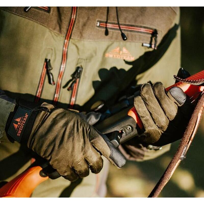 Luvas de caça para homens da Swedteam Ridge Dry M verde quente e à prova d'água.