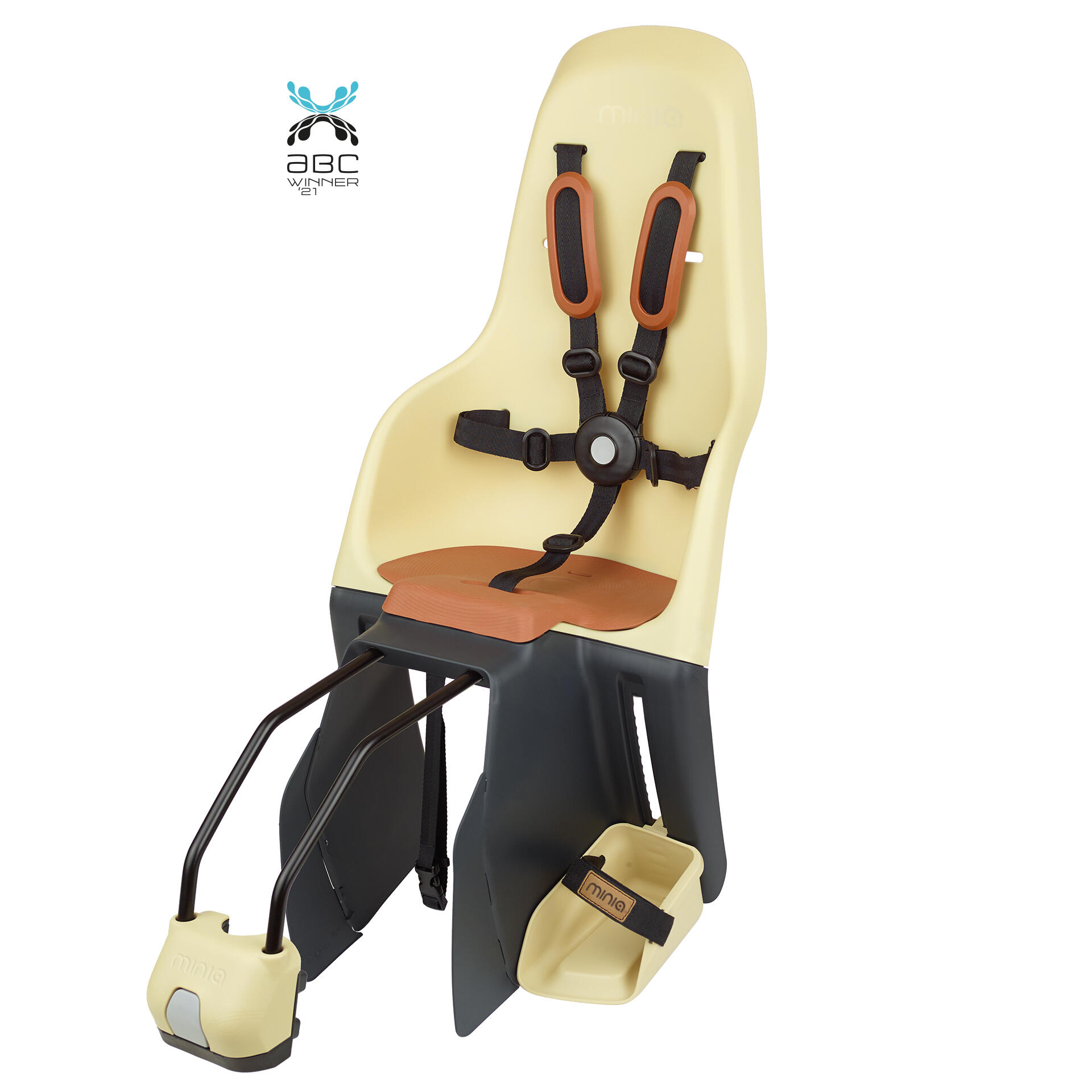 Cadeira Bicicleta Traseira Criança Quadro MINIA Amarelo Lua