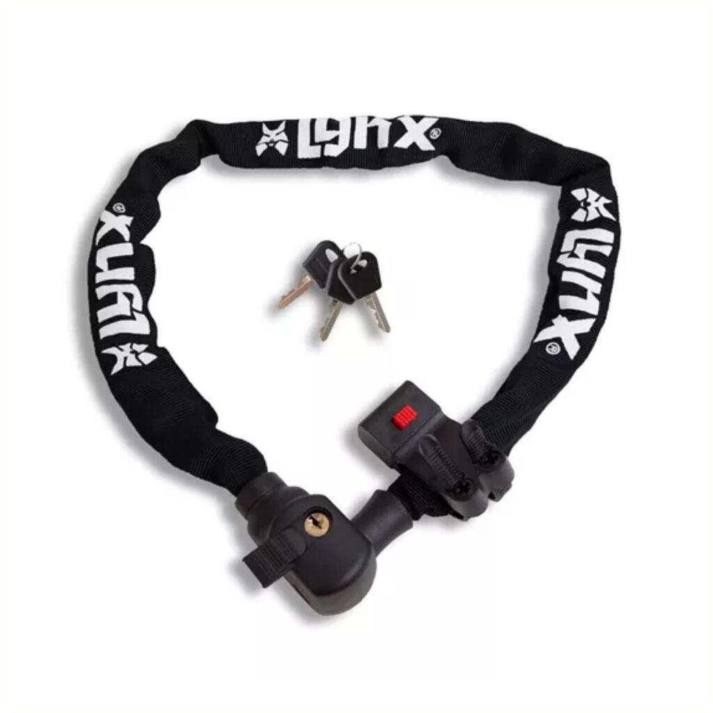 Lynx Chain Lock 5.5mm x 100cm in Black with Holder and 3 Keys