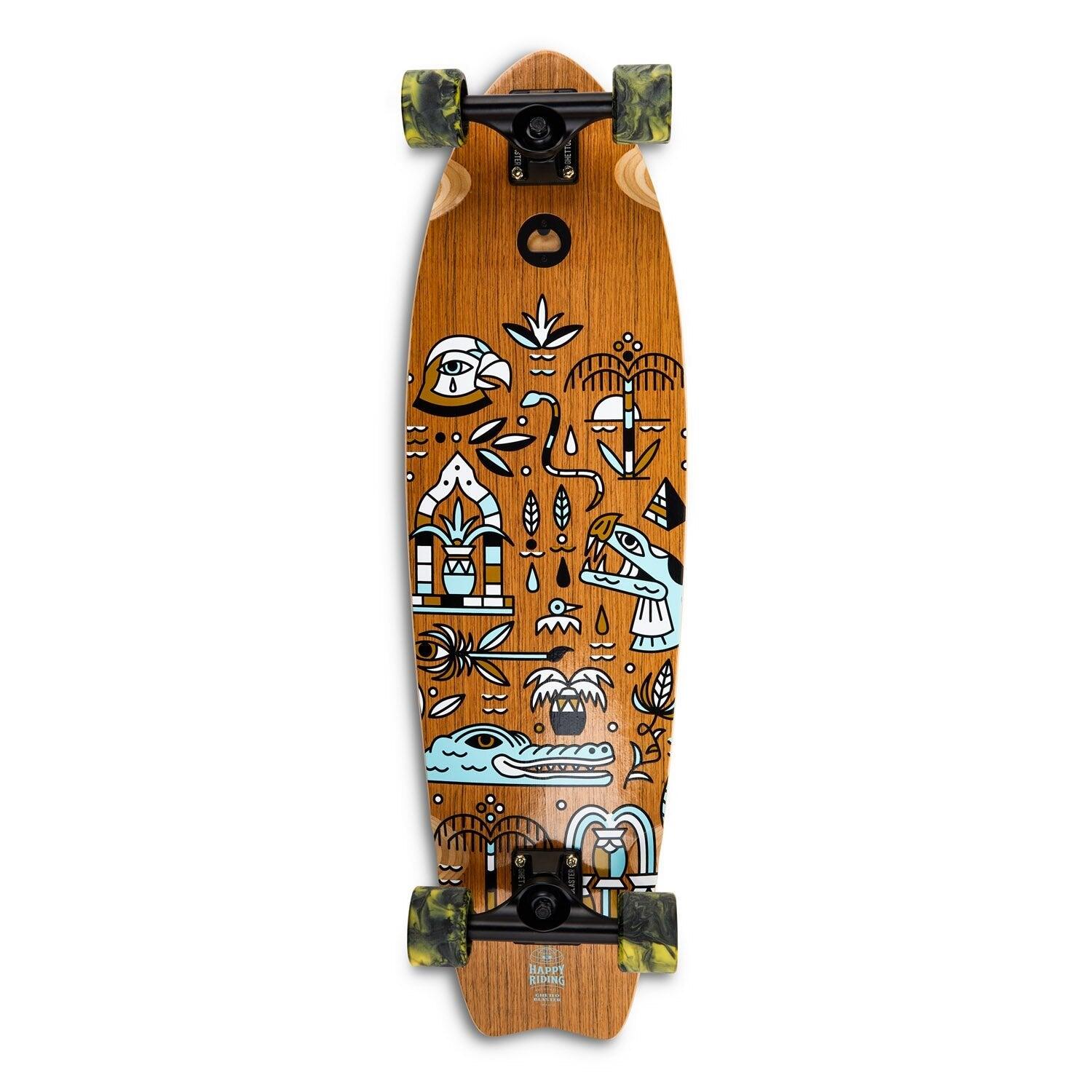 GHETTOBLASTER Cruiser Geroglifics Fishtail Teak  33" x 9.5"