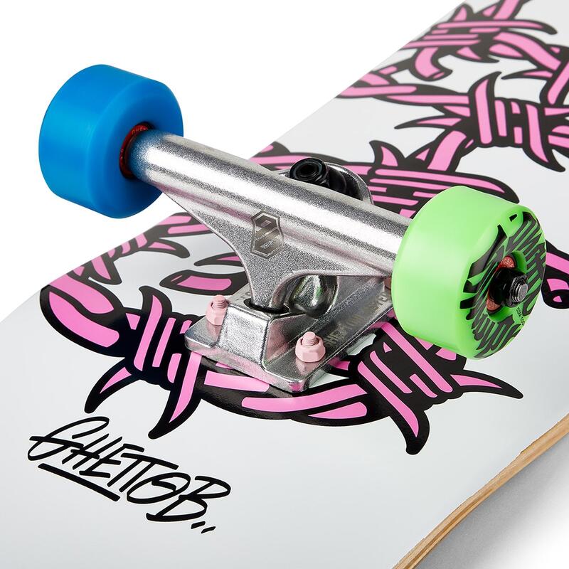 Skateboard Komplettboard für Anfänger Barded Wire  Pink  8.125”
