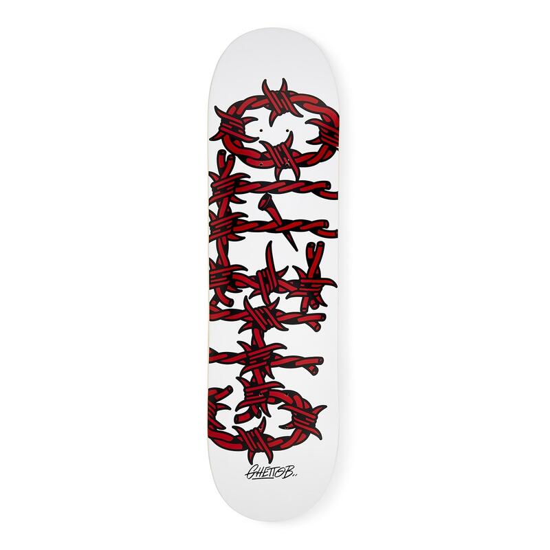 Skateboard-Deck Pregripped Barbed Wire Red 8.25”