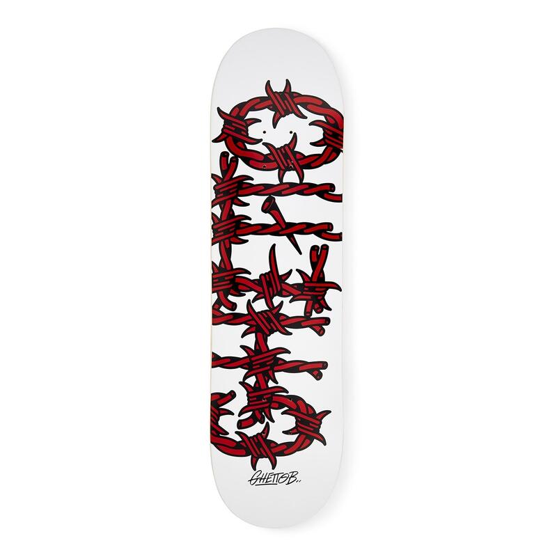 Voorgegrippte Skateboard Deck Barbed Wire Red 8.25 inch