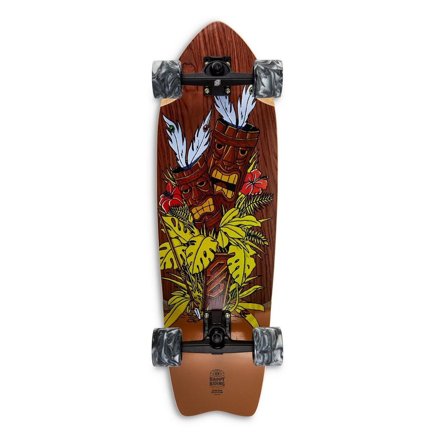 GHETTOBLASTER Surfskate Tiki Totem Mogano Fishtail 32"