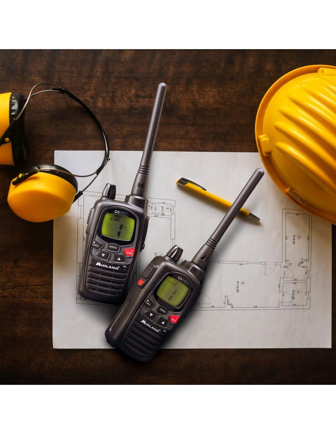 G9 PRO Work Edition Pack de 2 talkies walkies MIDLAND G9PRO et micro oreillettes 6/7