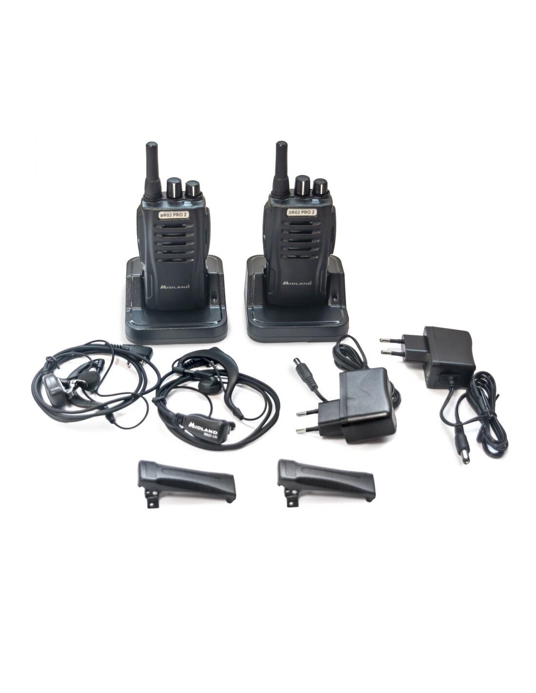 Walkie talkie MIDLAND BR02 PRO Z Pack 2 radios con cargadores y dos micro 7/7