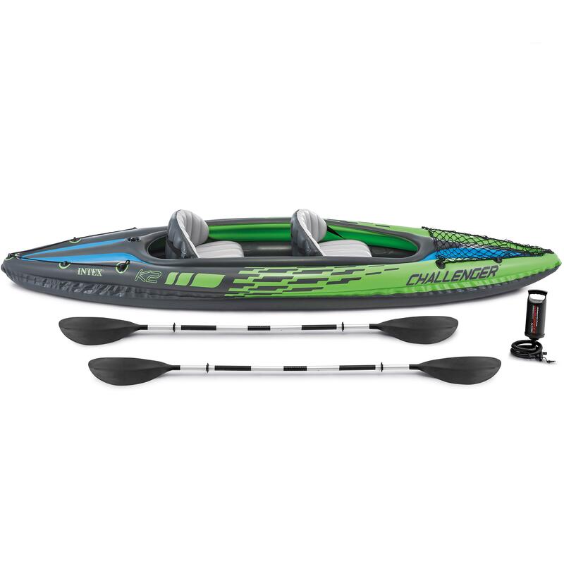 Intex 68306NP - Canoa Gonfiabile Challenger K2, 2 posti, 351x76x38 cm