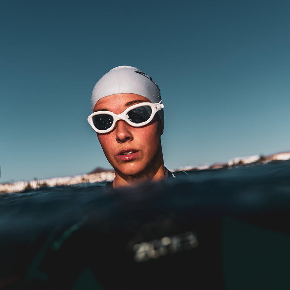 Metallic swimming sales goggles