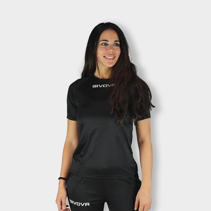 Camiseta de Fútbol Givova Capo Negra Poliéster