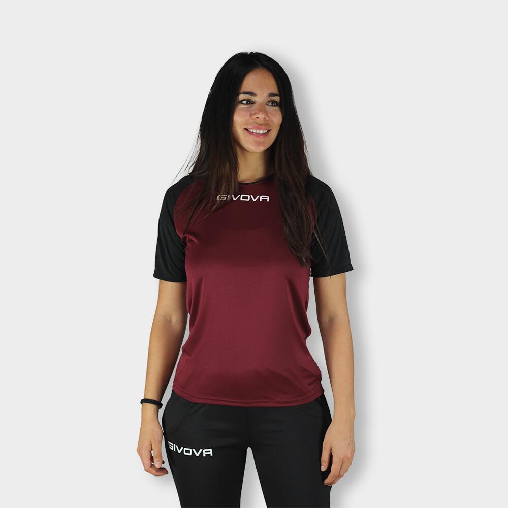 T-léine Spóirt Givova Capo Granat-dubh Burgúine 2xl 4/6