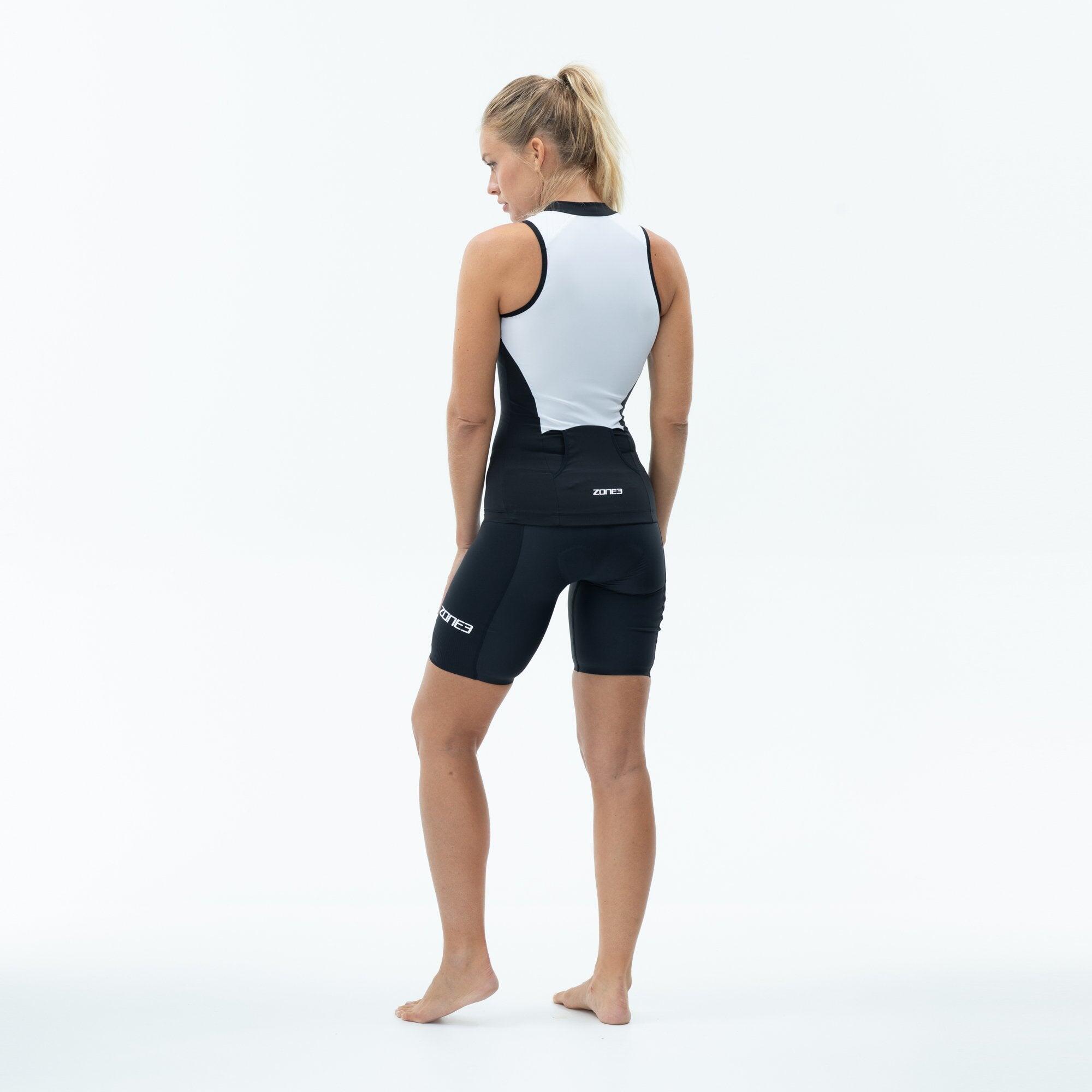 Lava Long Distance Tri Top Sleeveless Womens Black/White 4/5