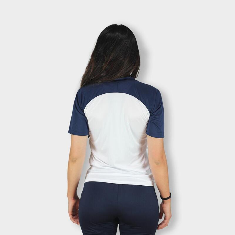 Camiseta de Fútbol Givova Capo Blanca/Azul Marino Poliéster