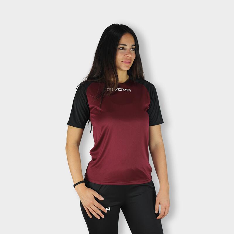 T-Shirt de futebol Givova Capo marrom/preta em poliéster