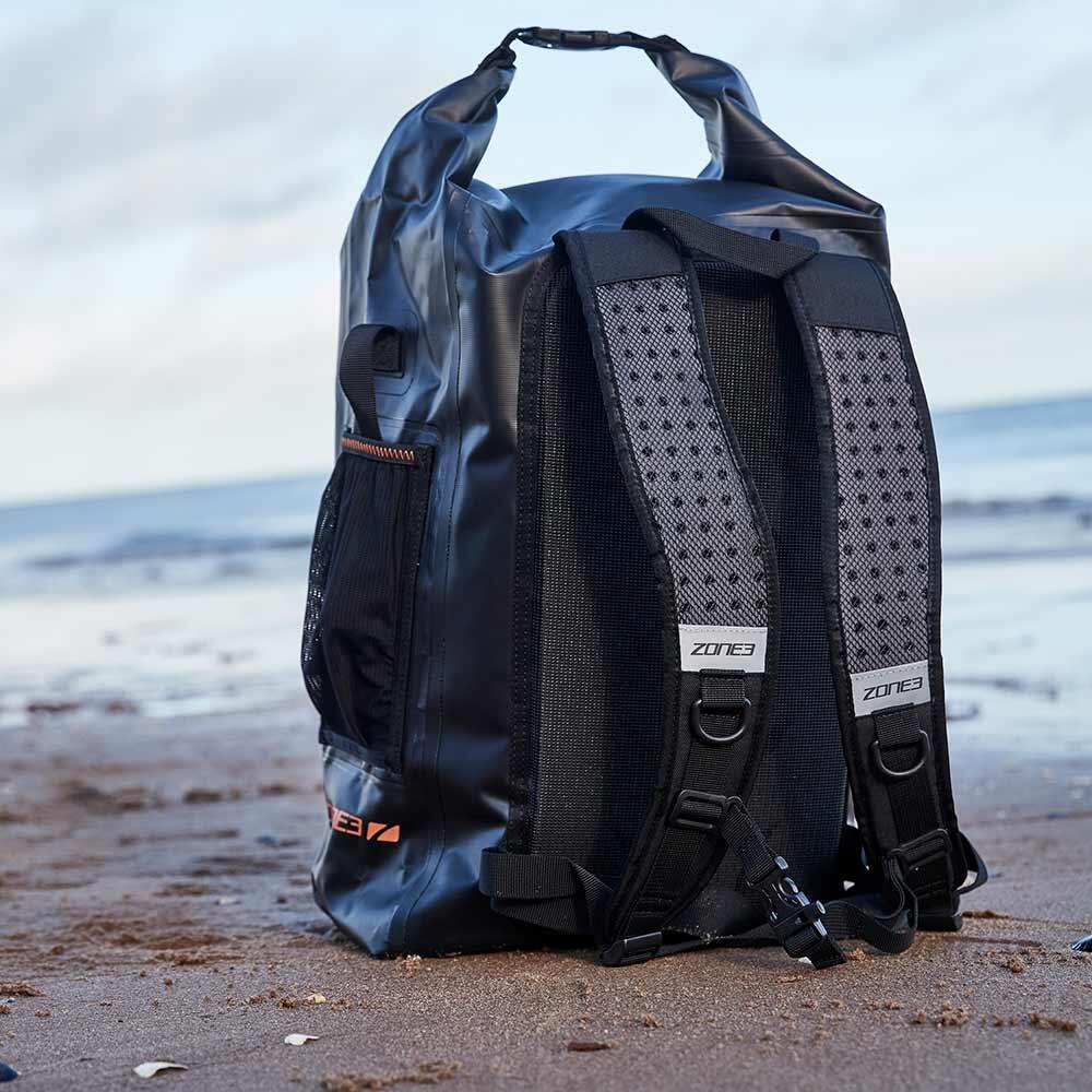 30L Open Water Dry Bag Tech Backpack Black/Brown 6/7