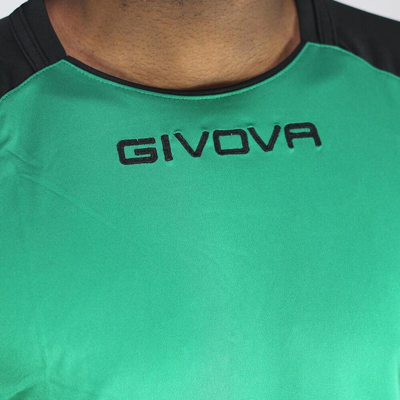T-Shirt de futebol Givova Capo verde/preto poliéster