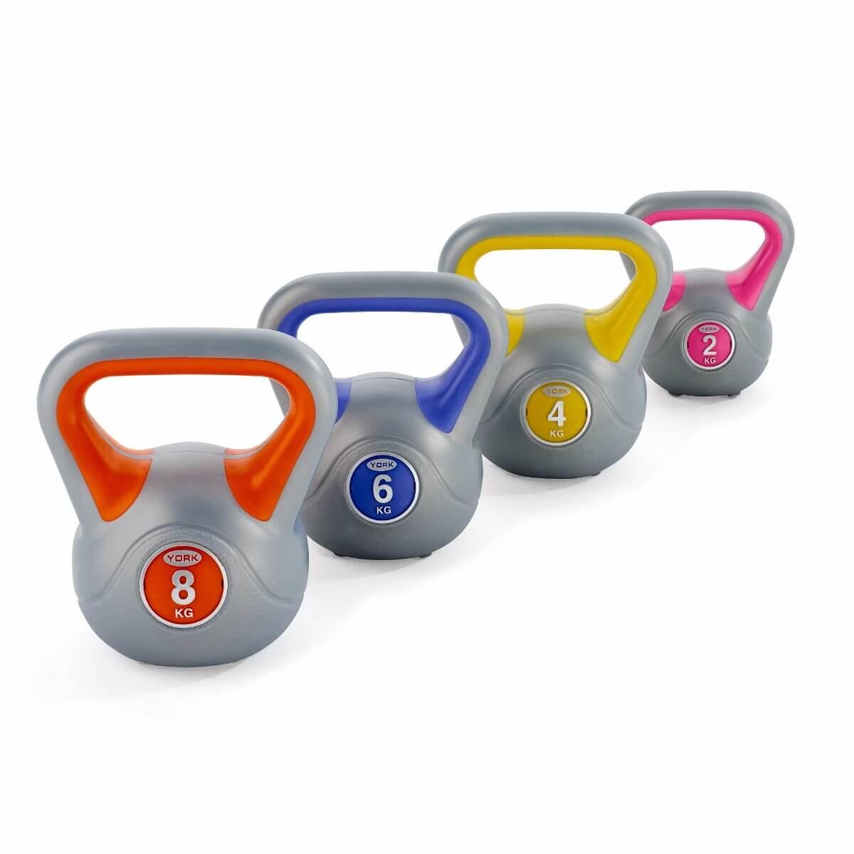 YORK York Vinyl Kettlebell Training Set 2,4,6,8kg