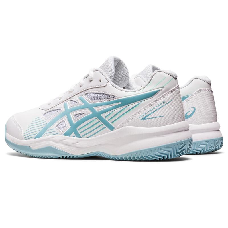 Tennis Padelschuhe Kinder - ASICS Gel-Game 8 Clay/OC - White/Smoke White