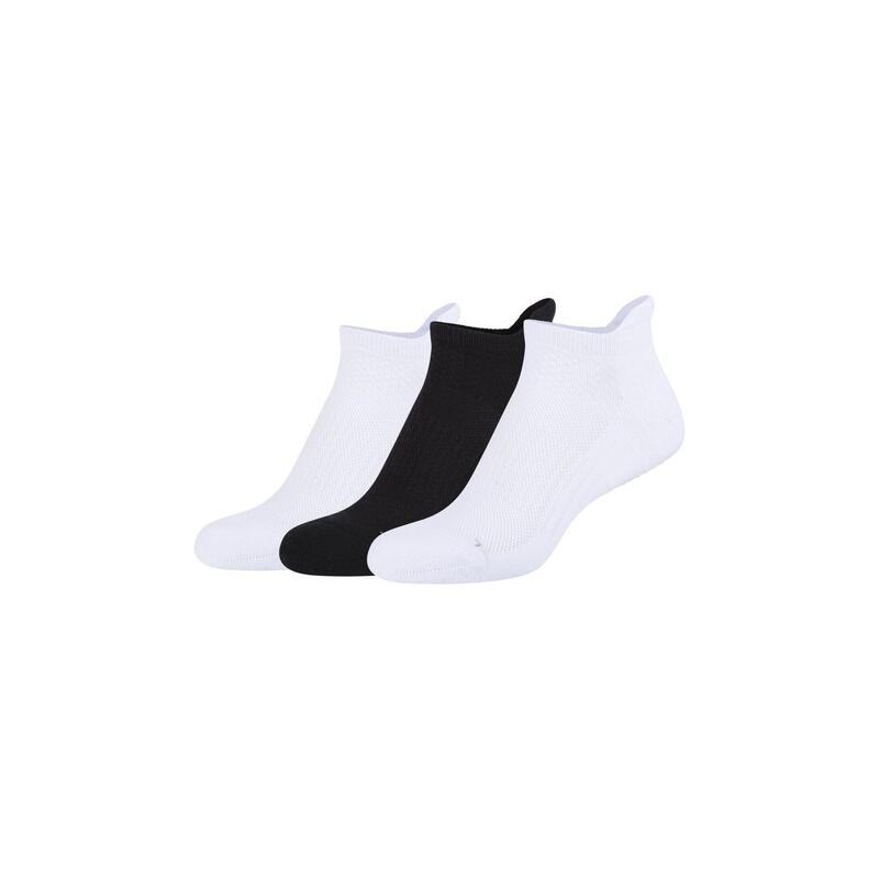 Yoga-Sneakersocken Unisex black white DECATHLON CAMANO Pack 3er 