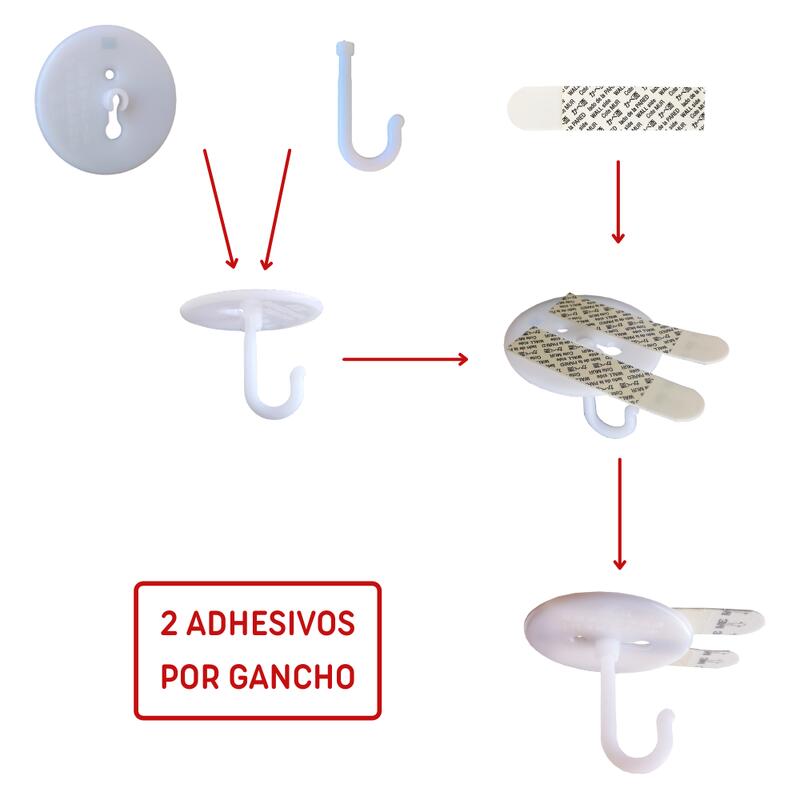 Ganchos adhesivos para colgar mosquiteras - 2 unidades