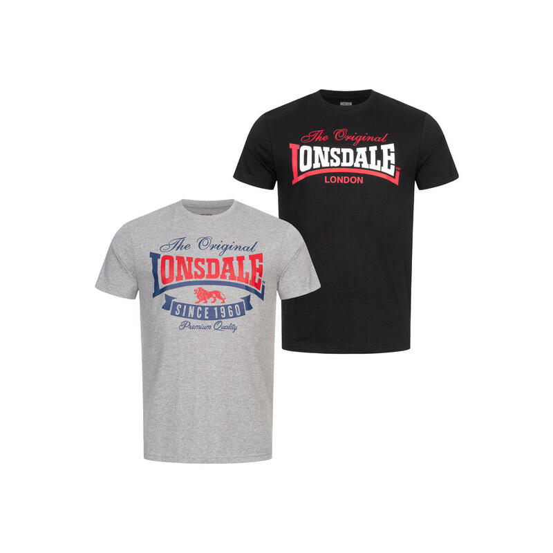 LONSDALE Herren T-Shirt normale Passform Doppelpack GEARACH