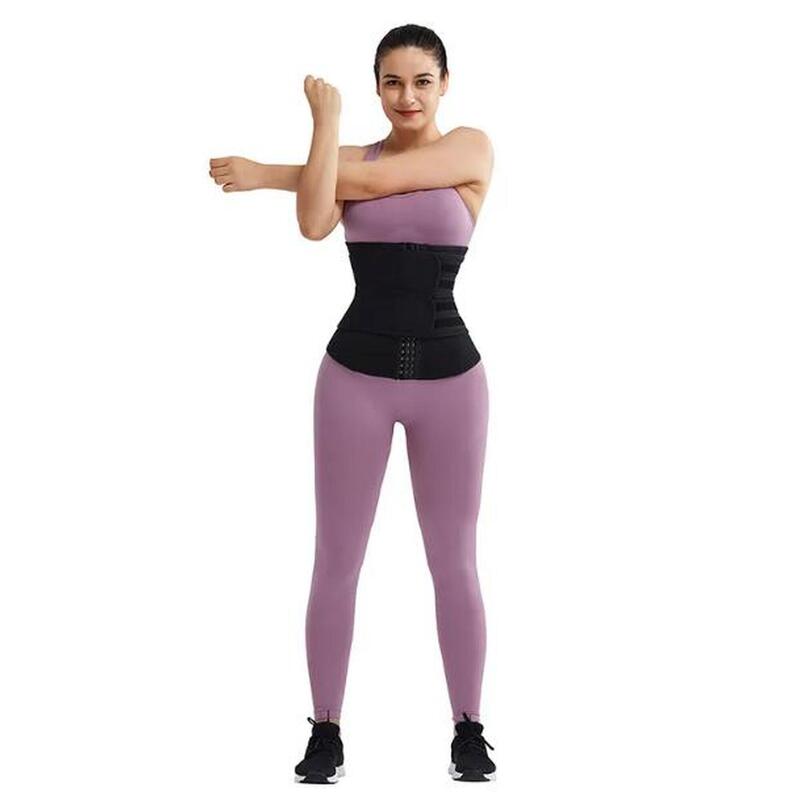 Centura  Dubla pentru slabit femei, SlimBody, Negru, Neopren,