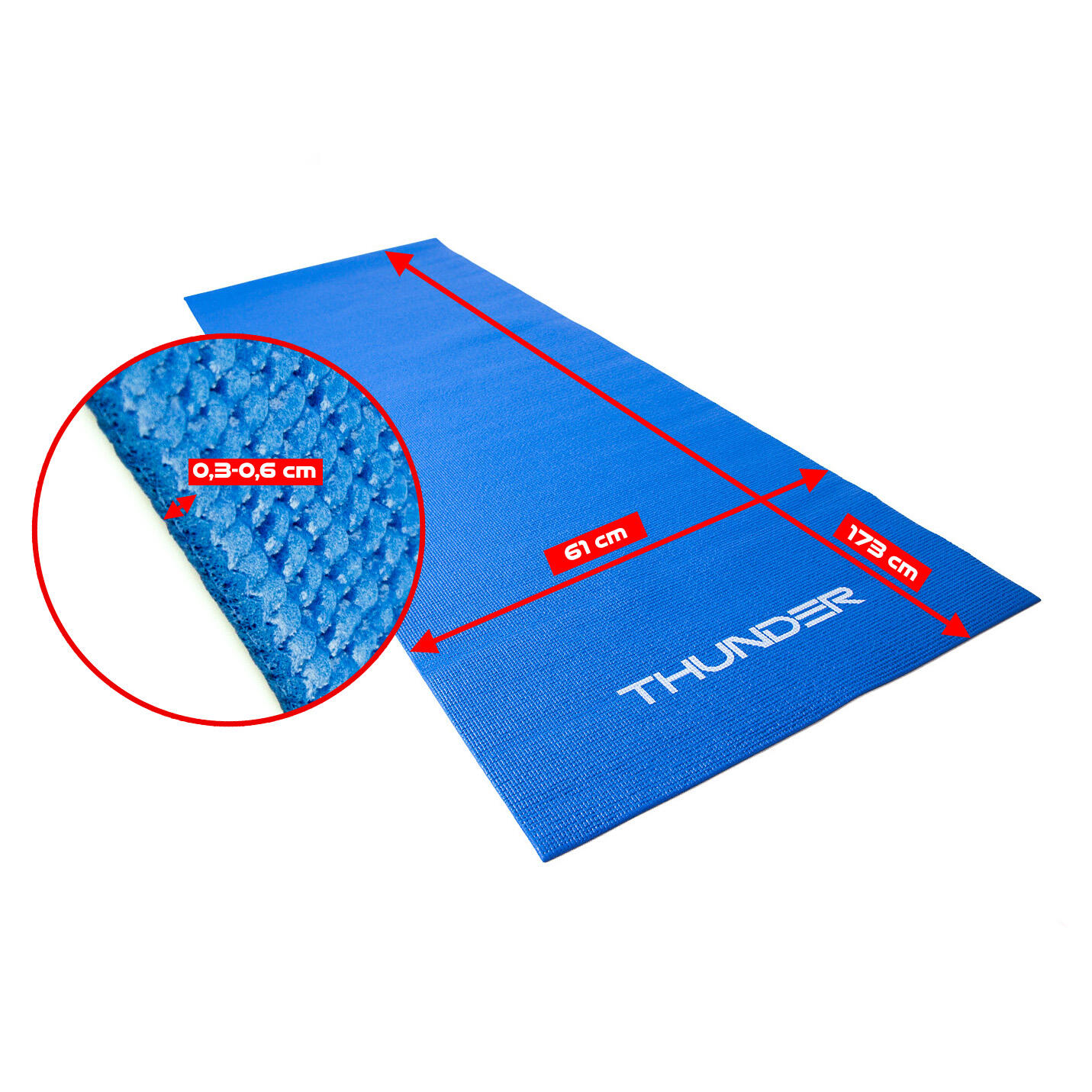 Mata do ćwiczeń THUNDER PVC 0,6cm - niebieska 5/7
