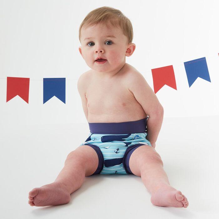 Splash About Baby & Toddler Happy Nappy Reusable Swim Nappy Vintage Moby 3/4