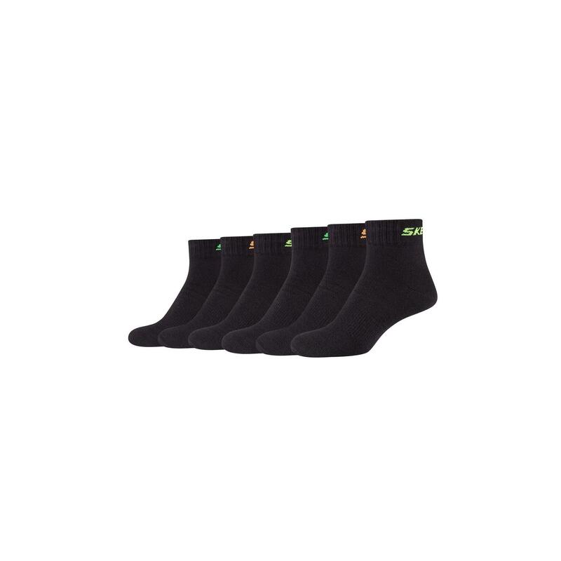 Kurzsocken Kinder black 6er Pack