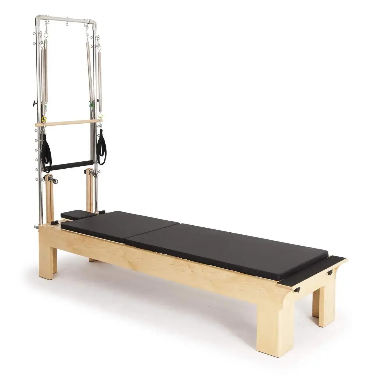 Reformer Pilates Elina Pilates de Madera Fisio Negro con Torre 2/5