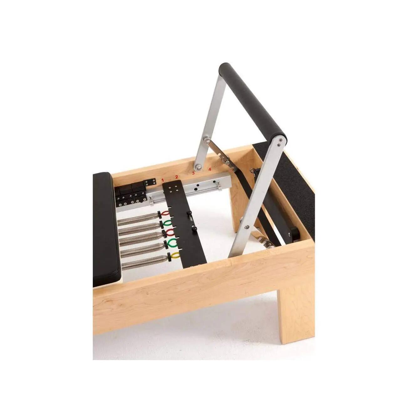 Reformer Pilates Elina Pilates de Madera Fisio Negro con Torre 4/5