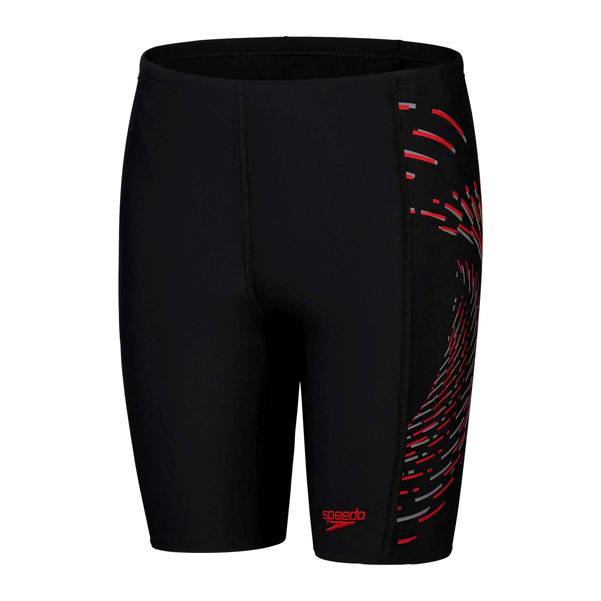 SPEEDO Speedo Boys Placement Print Jammer - Black/Red