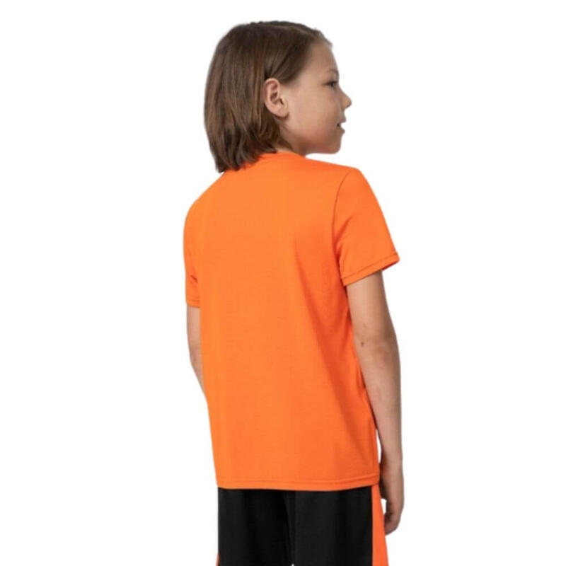 T-shirt básica de manga curta do Criança 4F. Laranja