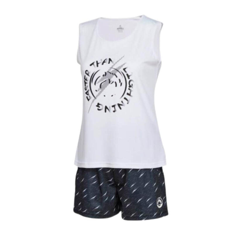 T-Shirt Desportiva + Calçoes de Mulher J´hayber Ray White. Branco.