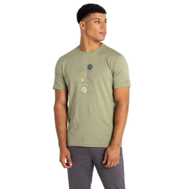 T-shirt em Algodão de Fitness Homem Dare2B Evential. Oil green