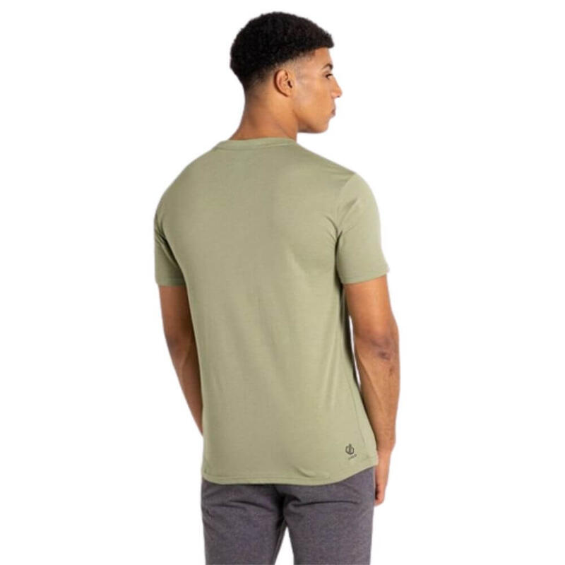 T-shirt em Algodão de Fitness Homem Dare2B Evential. Oil green