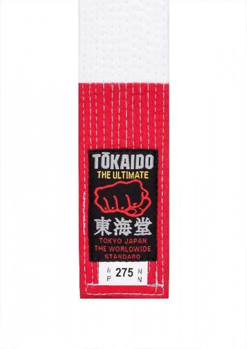 Centura Arte Martiale Master Tokaido Alb/Rosu 2/2