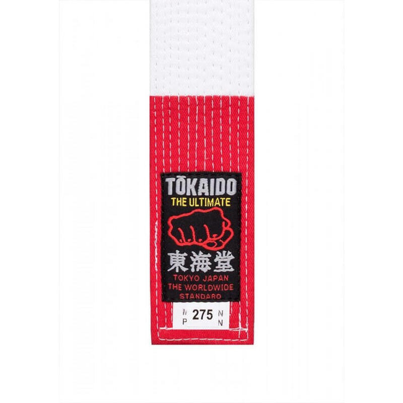 Centura Arte Martiale Master Tokaido Alb/Rosu