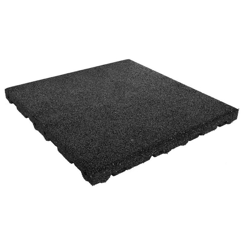 Piso de borracha 75 mm - 50 x 50 cm - Preto