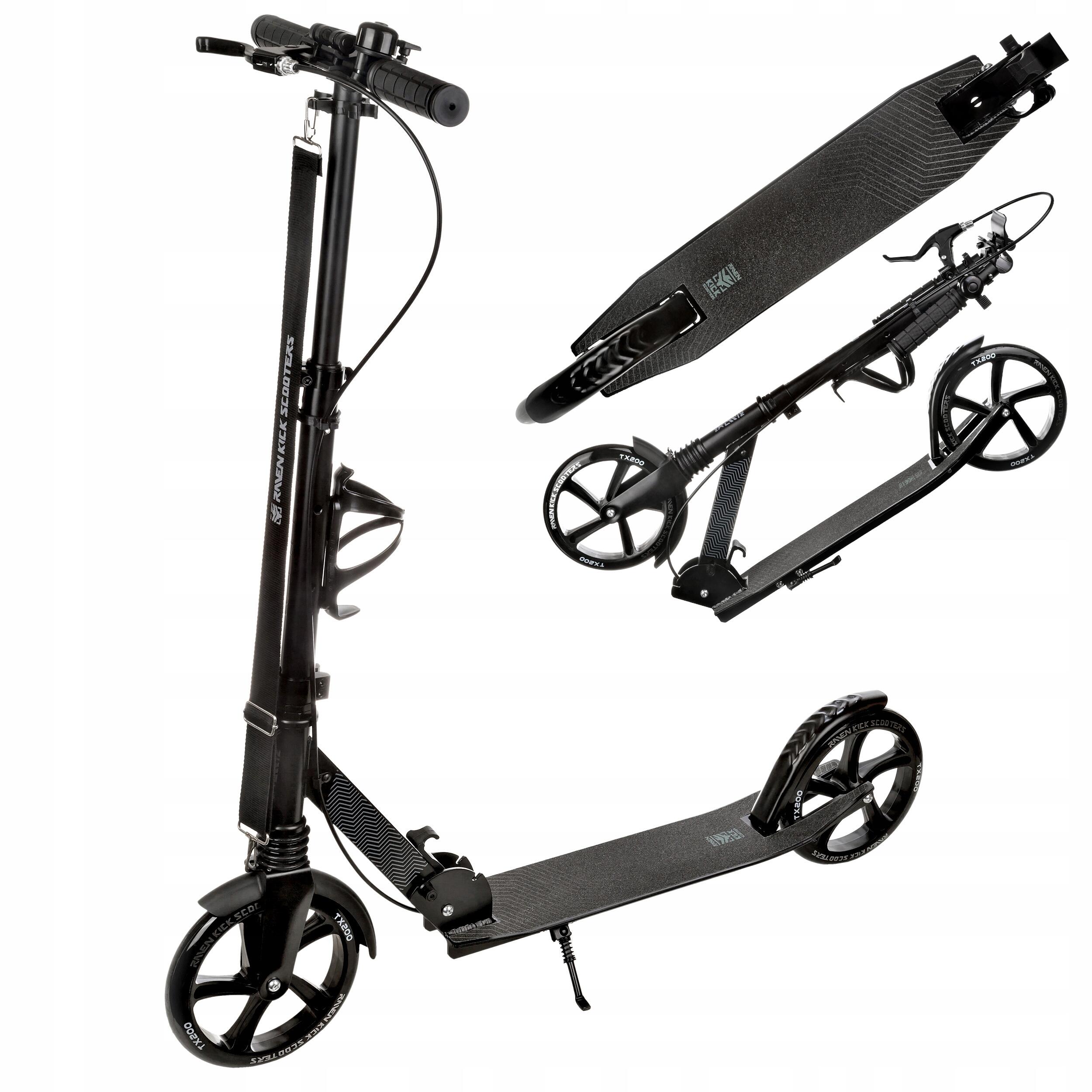 Raven - Trottinette Pliante Raven Trader 200mm Avec Frein À Suspension Poignée Cloche - Trottinette - Noir - Taille Unique - Decathlon