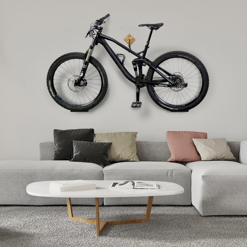 Support mural pour vélo - convient à tous les vélos - chêne aluminium - U-RACK