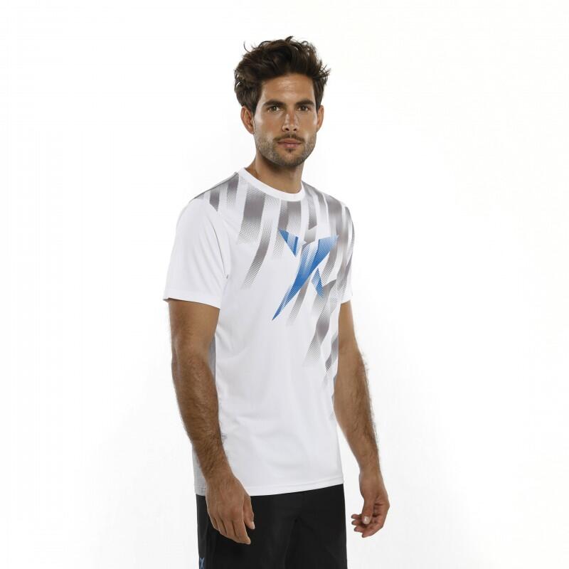 T-SHIRT DE PADEL Drop Shot Zero HOMEM branco cinzento